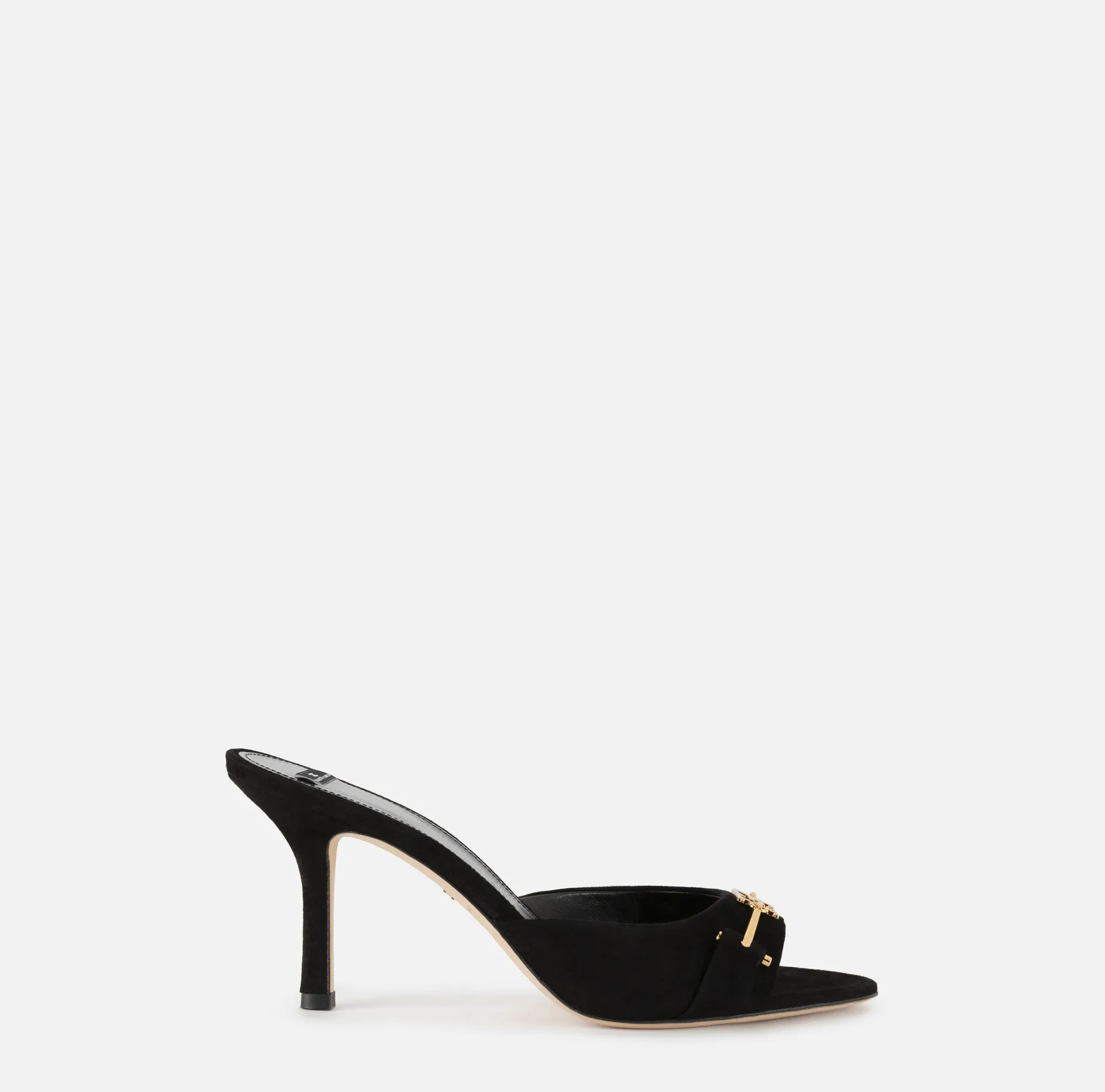 Elisabetta Franchi Sandali Slider In Pelle Scamosciata Con Morsetto^ Sandali
