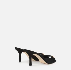 Elisabetta Franchi Sandali Slider In Pelle Scamosciata Con Morsetto^ Sandali