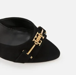 Elisabetta Franchi Sandali Slider In Pelle Scamosciata Con Morsetto^ Sandali
