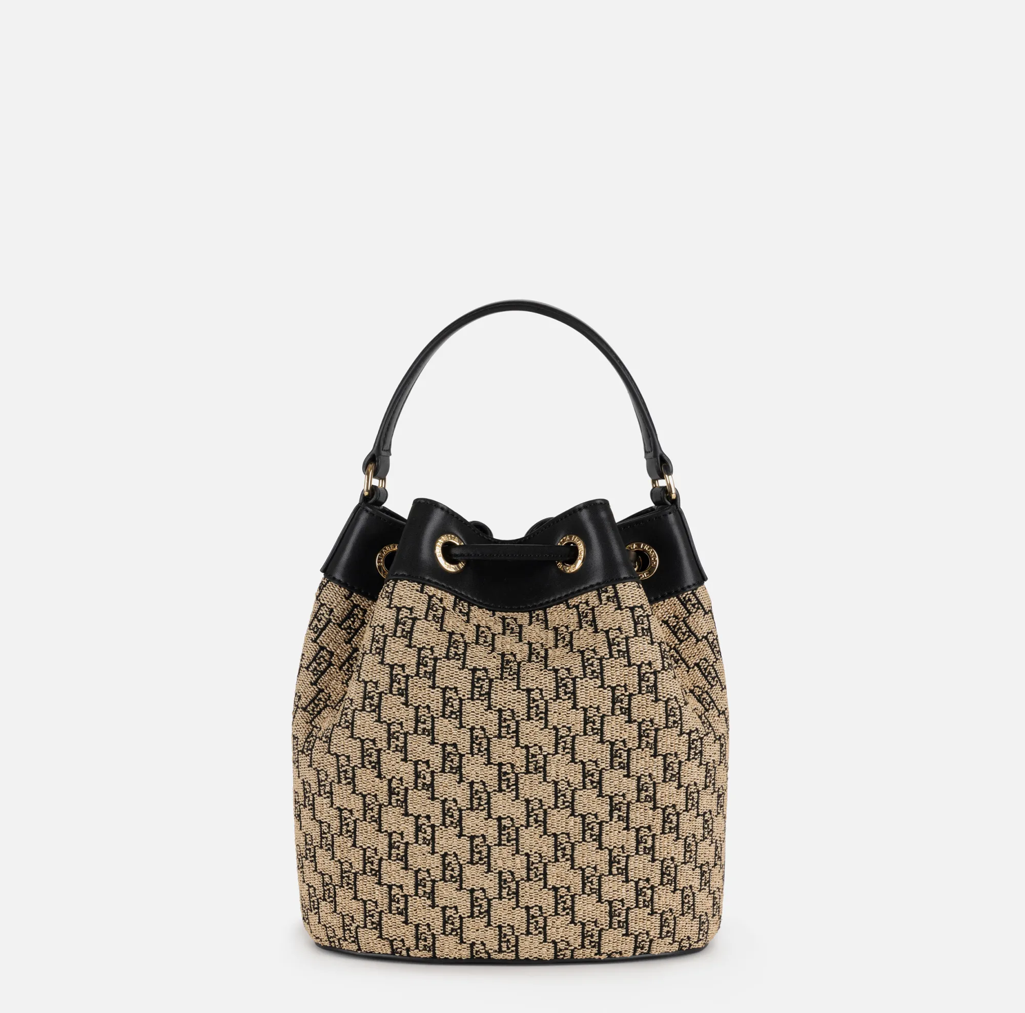 Elisabetta Franchi Secchiello In Rafia Jacquard^ Borse A Tracolla