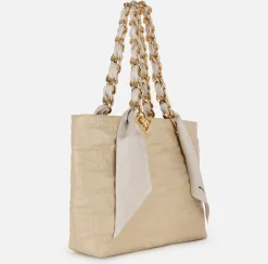 Elisabetta Franchi Shopper Grande Con Catena Foulard^ Borse A Spalla