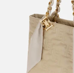 Elisabetta Franchi Shopper Grande Con Catena Foulard^ Borse A Spalla