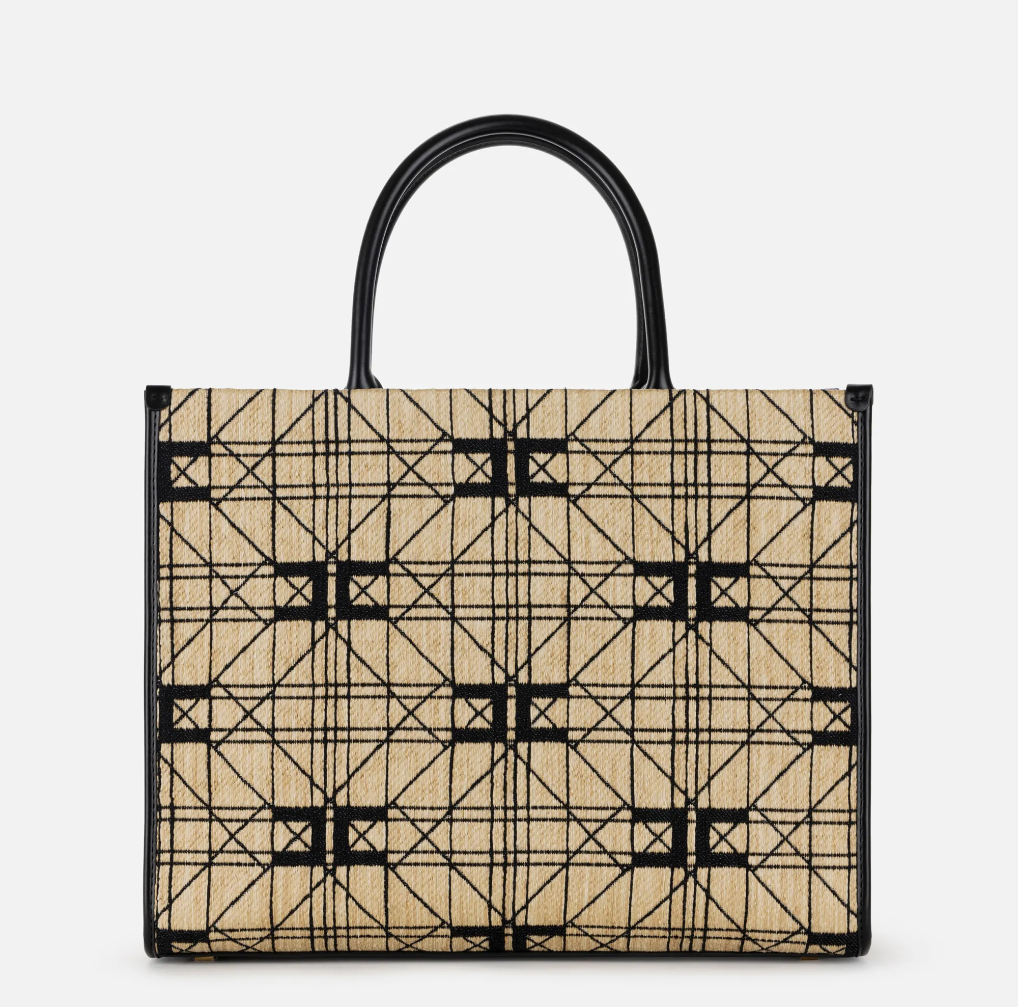 Elisabetta Franchi Shopper Grande In Rafia^ Borse A Mano