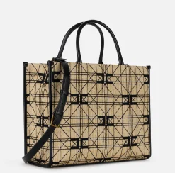 Elisabetta Franchi Shopper Grande In Rafia^ Borse A Mano