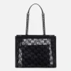 Elisabetta Franchi Shopper Grande In Rete Flock^ Borse A Spalla