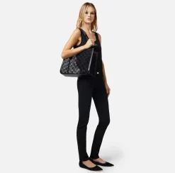 Elisabetta Franchi Shopper Grande In Rete Flock^ Borse A Spalla