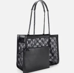 Elisabetta Franchi Shopper Grande In Rete Flock^ Borse A Spalla