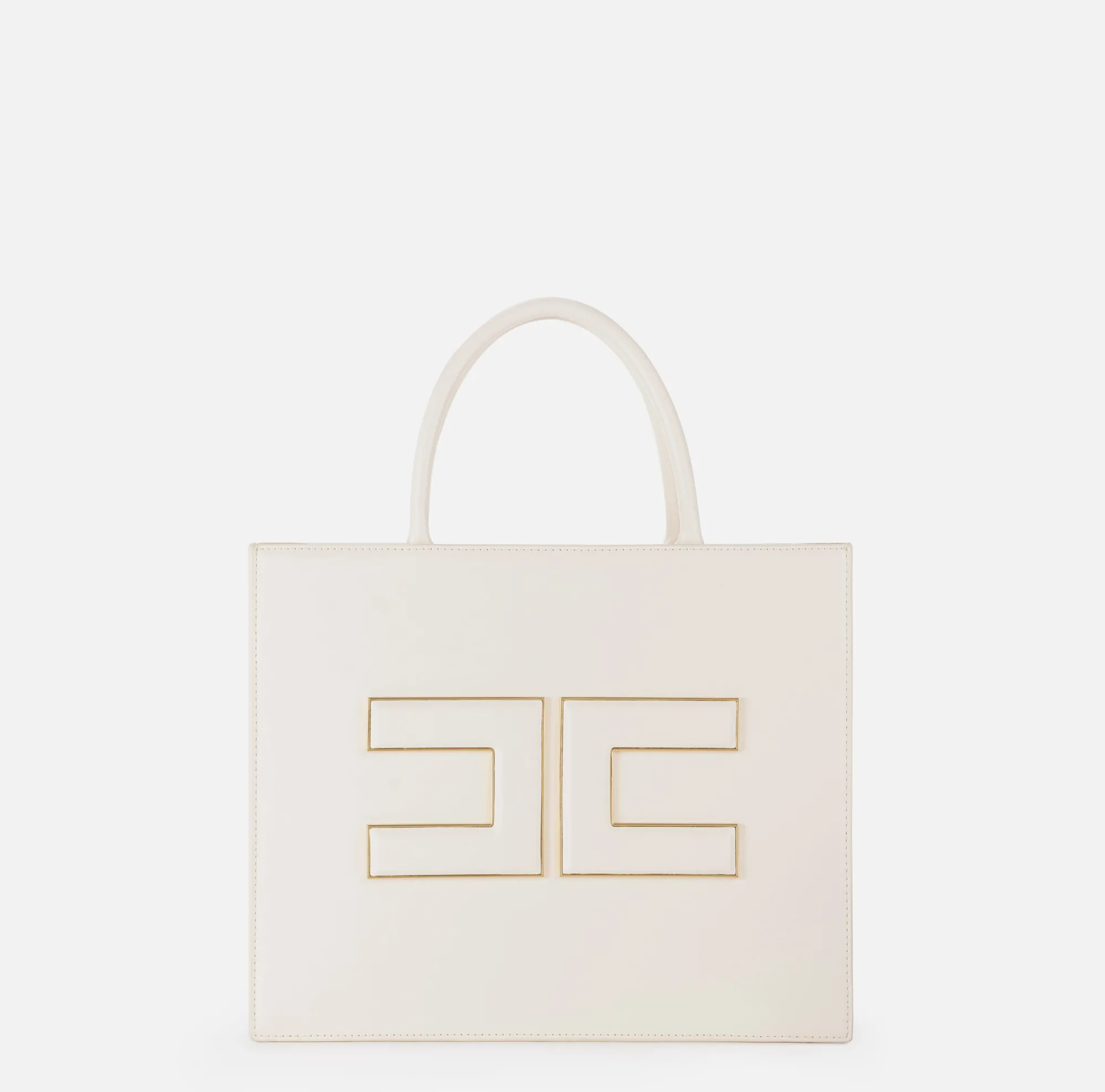 Elisabetta Franchi Shopper Media Con Placca Logo^ Borse A Mano