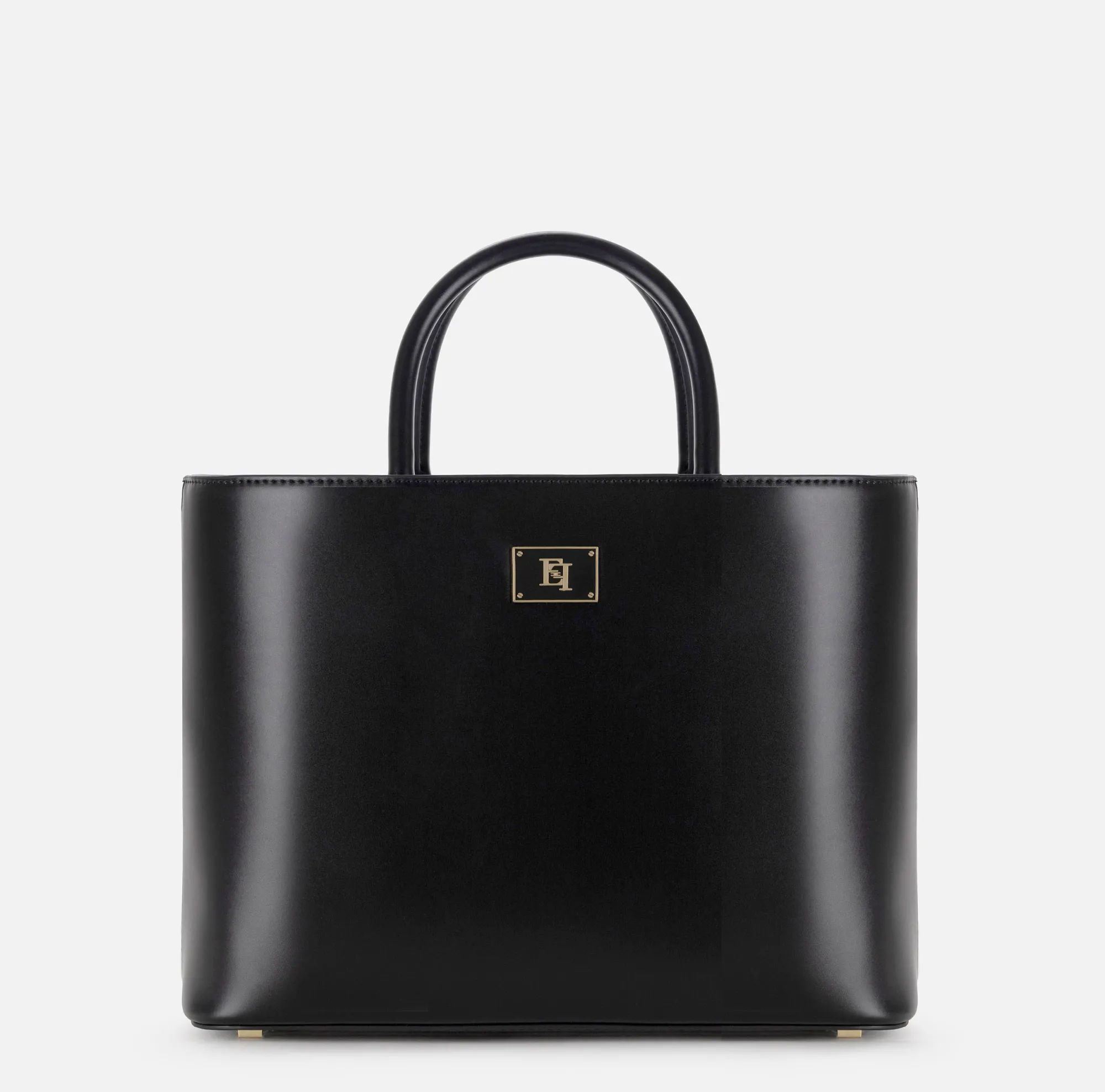 Elisabetta Franchi Shopper Media Con Placca Smaltata^ Borse A Mano