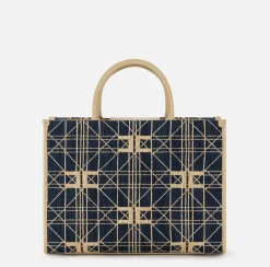 Elisabetta Franchi Shopper Media In Rafia^ Borse A Mano