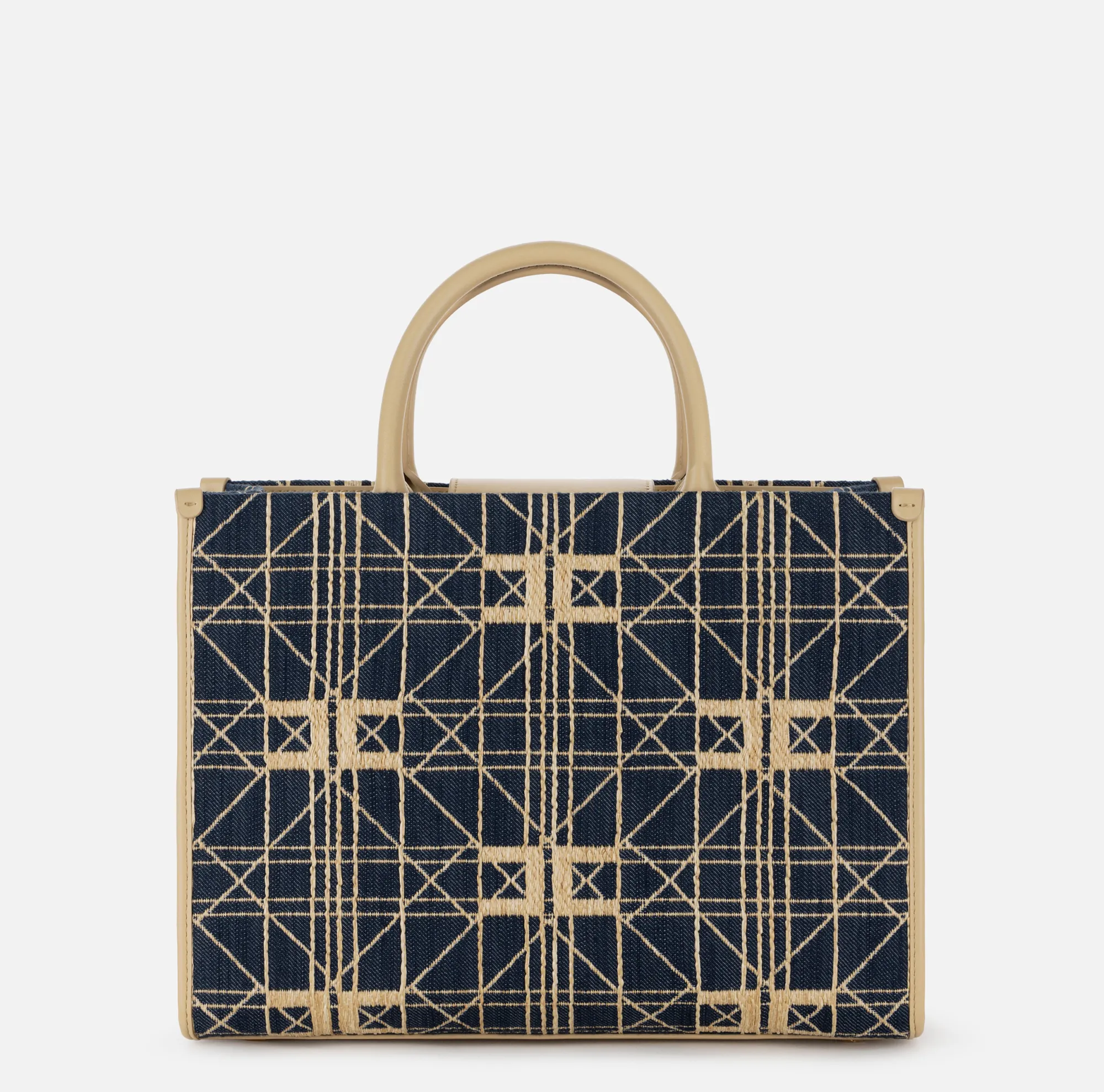 Elisabetta Franchi Shopper Media In Rafia^ Borse A Mano