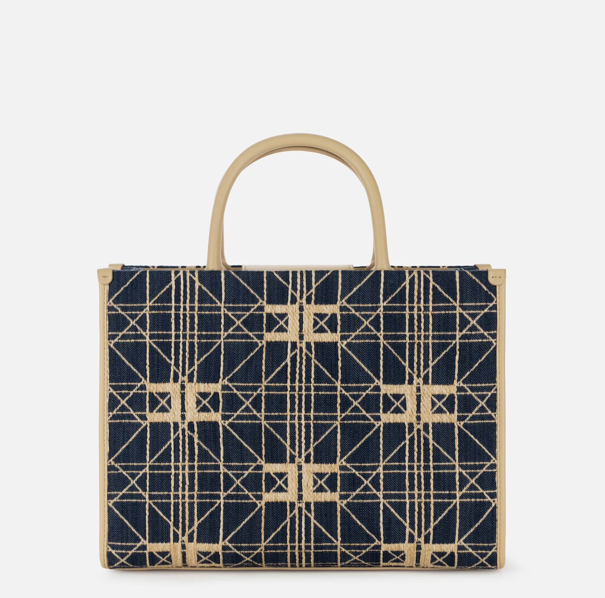 Elisabetta Franchi Shopper Media In Rafia^ Borse A Mano