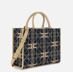 Elisabetta Franchi Shopper Media In Rafia^ Borse A Mano
