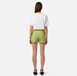 Elisabetta Franchi Short In Crepe Con Placca Logo^ Pantaloni E Shorts