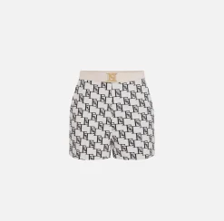 Elisabetta Franchi Short In Crepe Stampato Con Placca Logo^ Pantaloni E Shorts