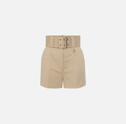 Elisabetta Franchi Shorts In Cotone Stretch Con Cintura^ Pantaloni E Shorts
