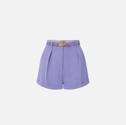 Elisabetta Franchi Shorts In Crepe Con Moschettone^ Pantaloni E Shorts