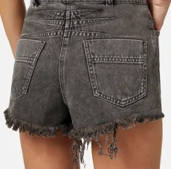 Elisabetta Franchi Shorts In Denim Sfrangiato^ Pantaloni E Shorts