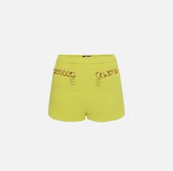 Elisabetta Franchi Shorts In Tweed Con Maxi Catena^ Pantaloni E Shorts