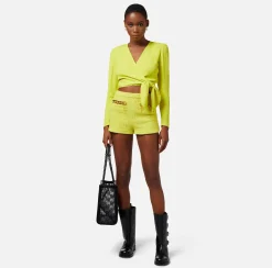 Elisabetta Franchi Shorts In Tweed Con Maxi Catena^ Pantaloni E Shorts