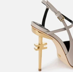 Elisabetta Franchi Slingback In Pelle Con Tacco Logato^ Decollete