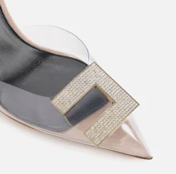 Elisabetta Franchi Slingback In Vernice E Pvc Con Logo Strass^ Decollete