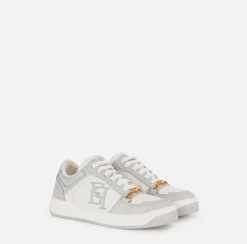 Elisabetta Franchi Sneakers In Pelle Con Logo Ricamato^ Sneakers E Scarpe Basse