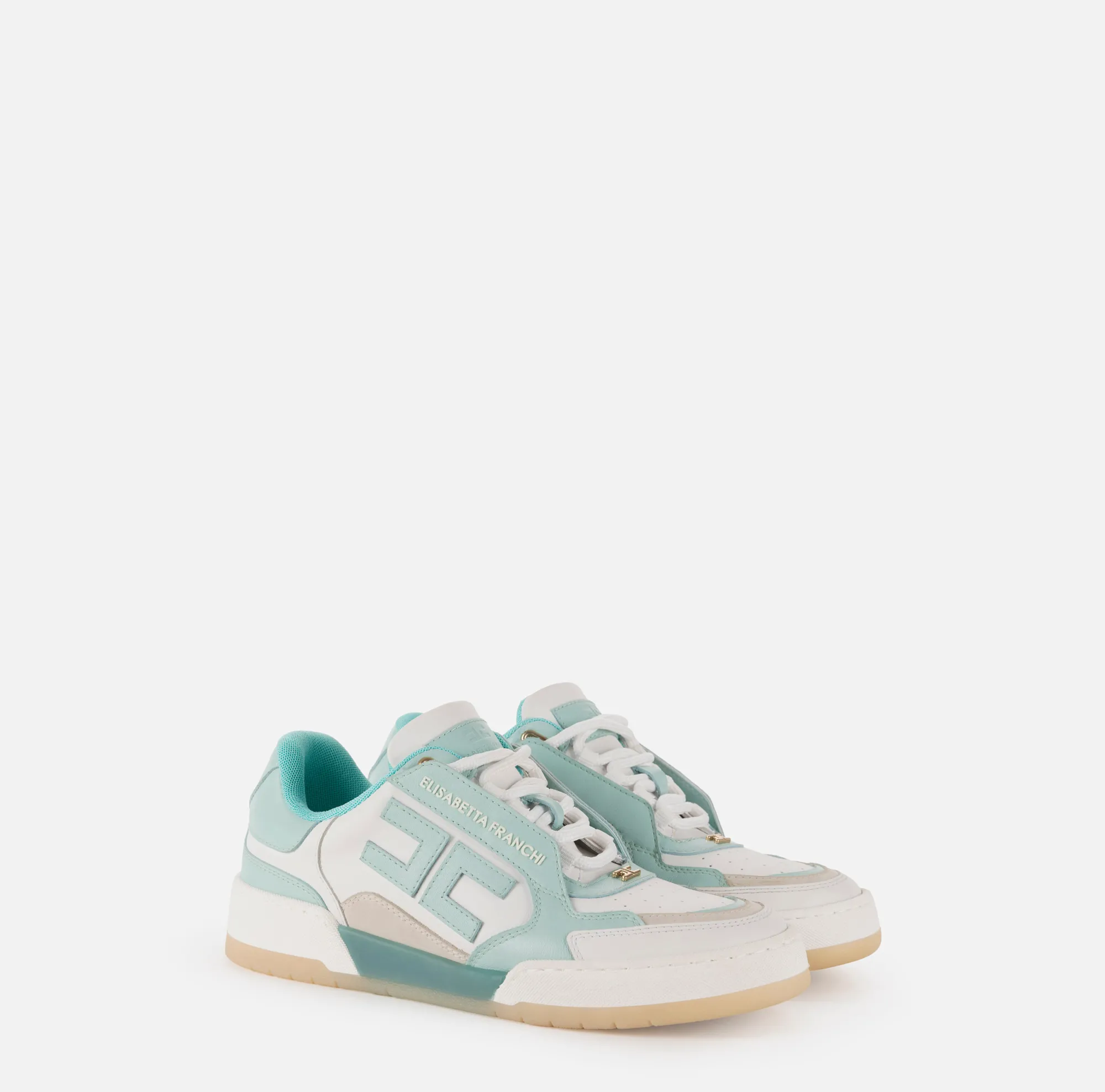 Elisabetta Franchi Sneakers In Pelle Con Logo Ricamato^ Sneakers E Scarpe Basse