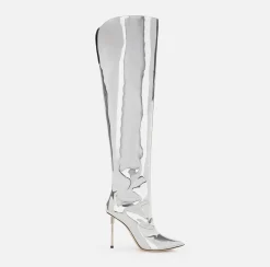 Elisabetta Franchi Stivali Cuissard In Tessuto Specchiato^ Stivali