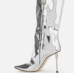 Elisabetta Franchi Stivali Cuissard In Tessuto Specchiato^ Stivali