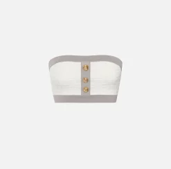 Elisabetta Franchi Top A Fascia In Viscosa Embossed^ Top, T-Shirt & Body