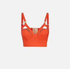 Elisabetta Franchi Top Bustier In Cotone Con Cut Out^ Top, T-Shirt & Body