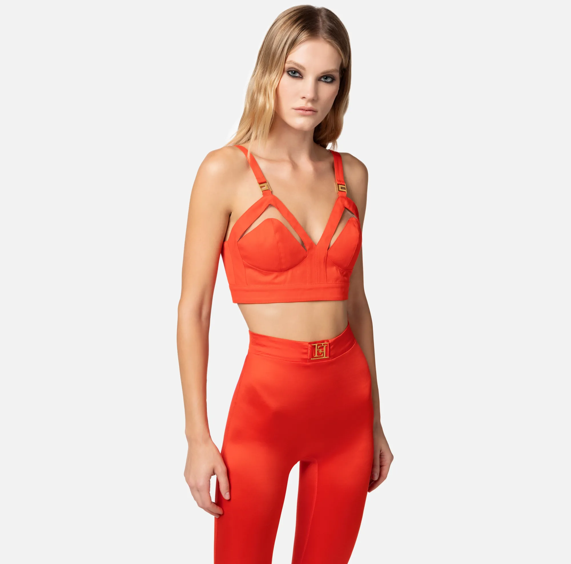 Elisabetta Franchi Top Bustier In Cotone Con Cut Out^ Top, T-Shirt & Body