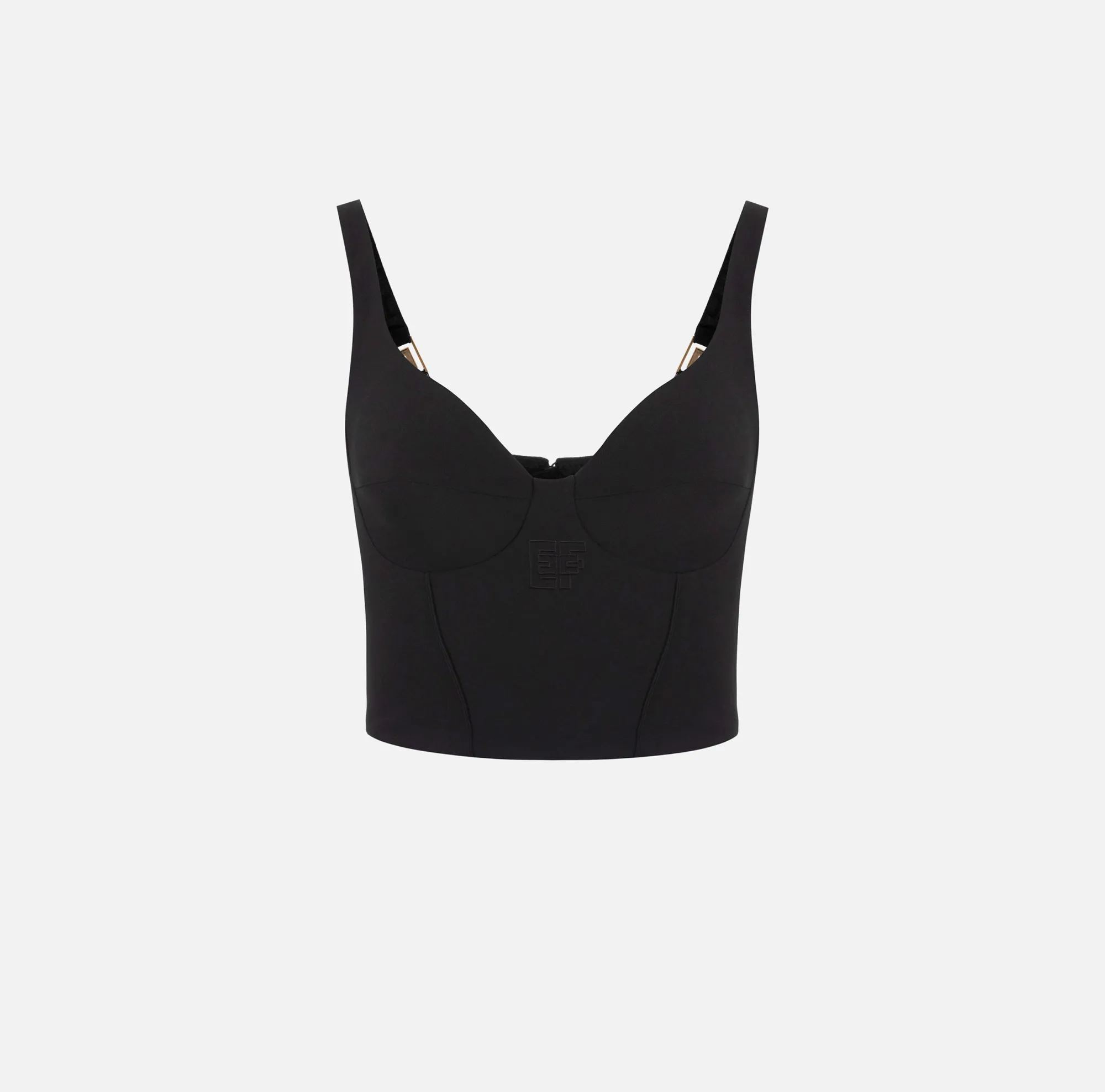 Elisabetta Franchi Top Bustier In Crepe Stretch Con Ricamo^ Top, T-Shirt & Body