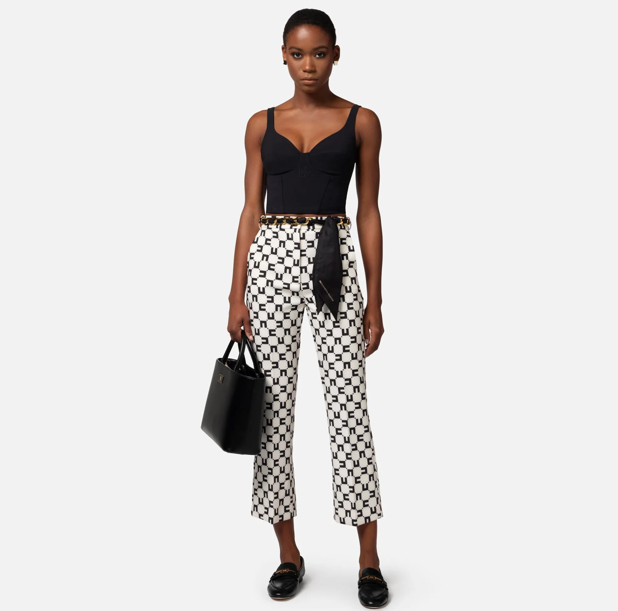 Elisabetta Franchi Top Bustier In Crepe Stretch Con Ricamo^ Top, T-Shirt & Body