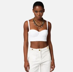 Elisabetta Franchi Top Bustier In Doppio Crepe Stretch Con Collana^ Top, T-Shirt & Body