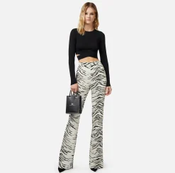 Elisabetta Franchi Top Cropped In Rayon Con Cut-Out^ Maglieria E Felpe