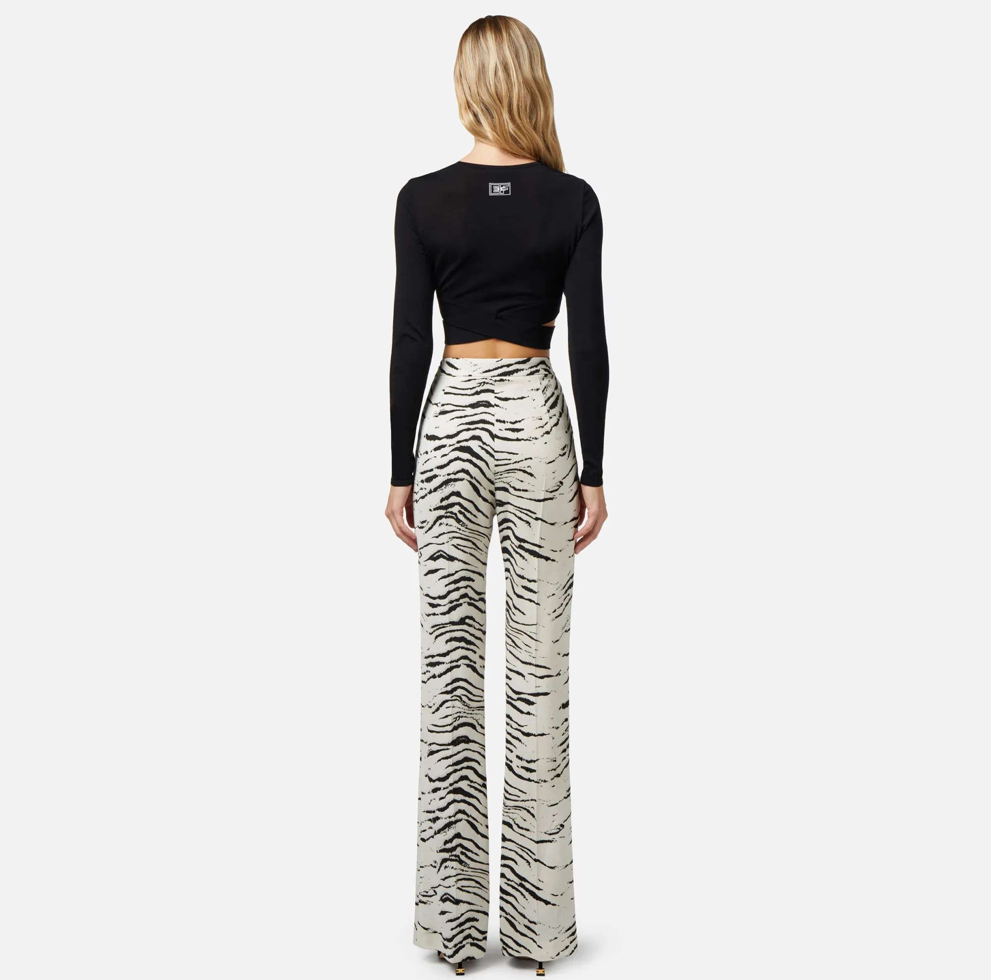 Elisabetta Franchi Top Cropped In Rayon Con Cut-Out^ Maglieria E Felpe