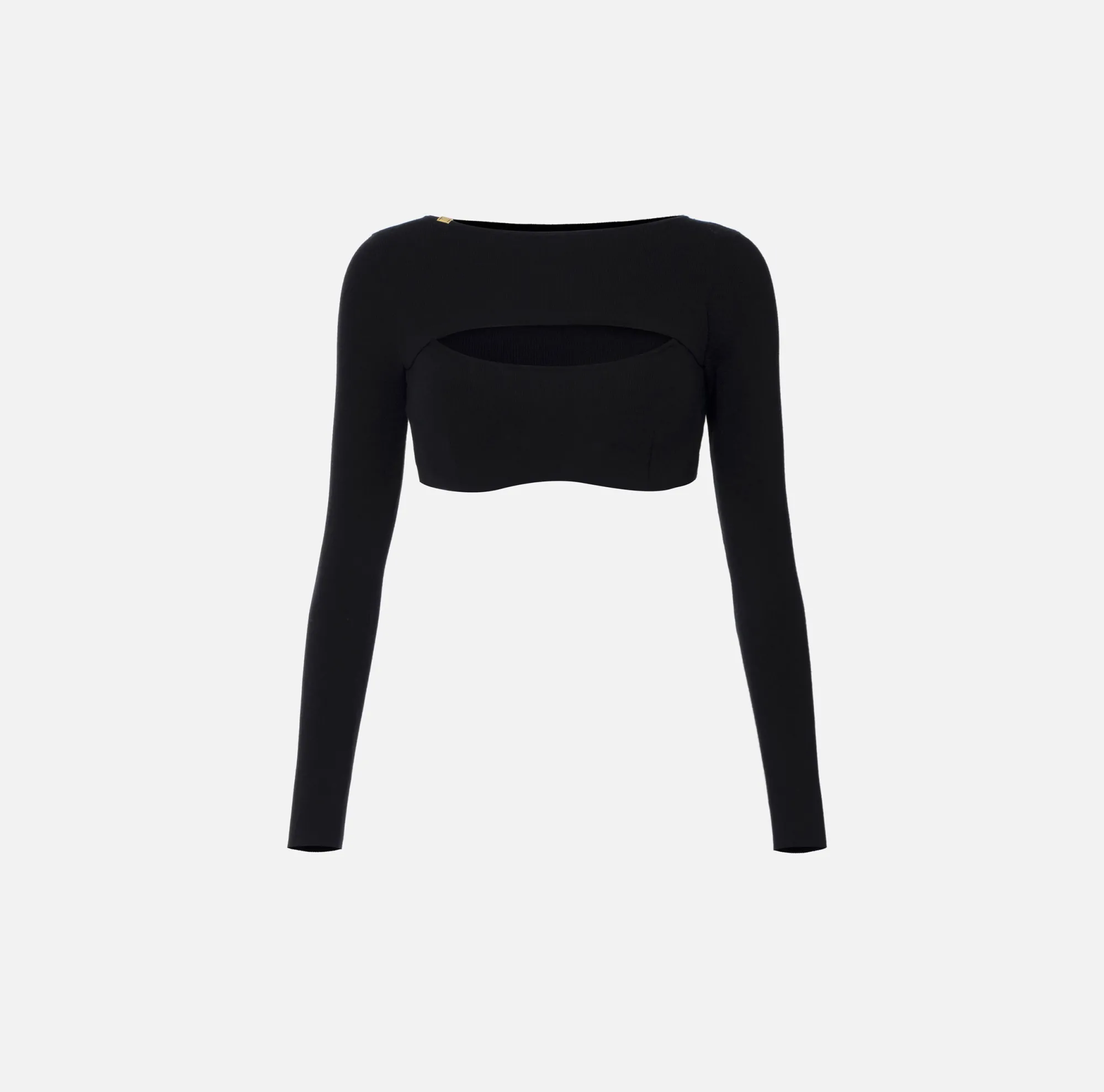 Elisabetta Franchi Top Cropped In Viscosa Con Cut Out^ Top, T-Shirt & Body
