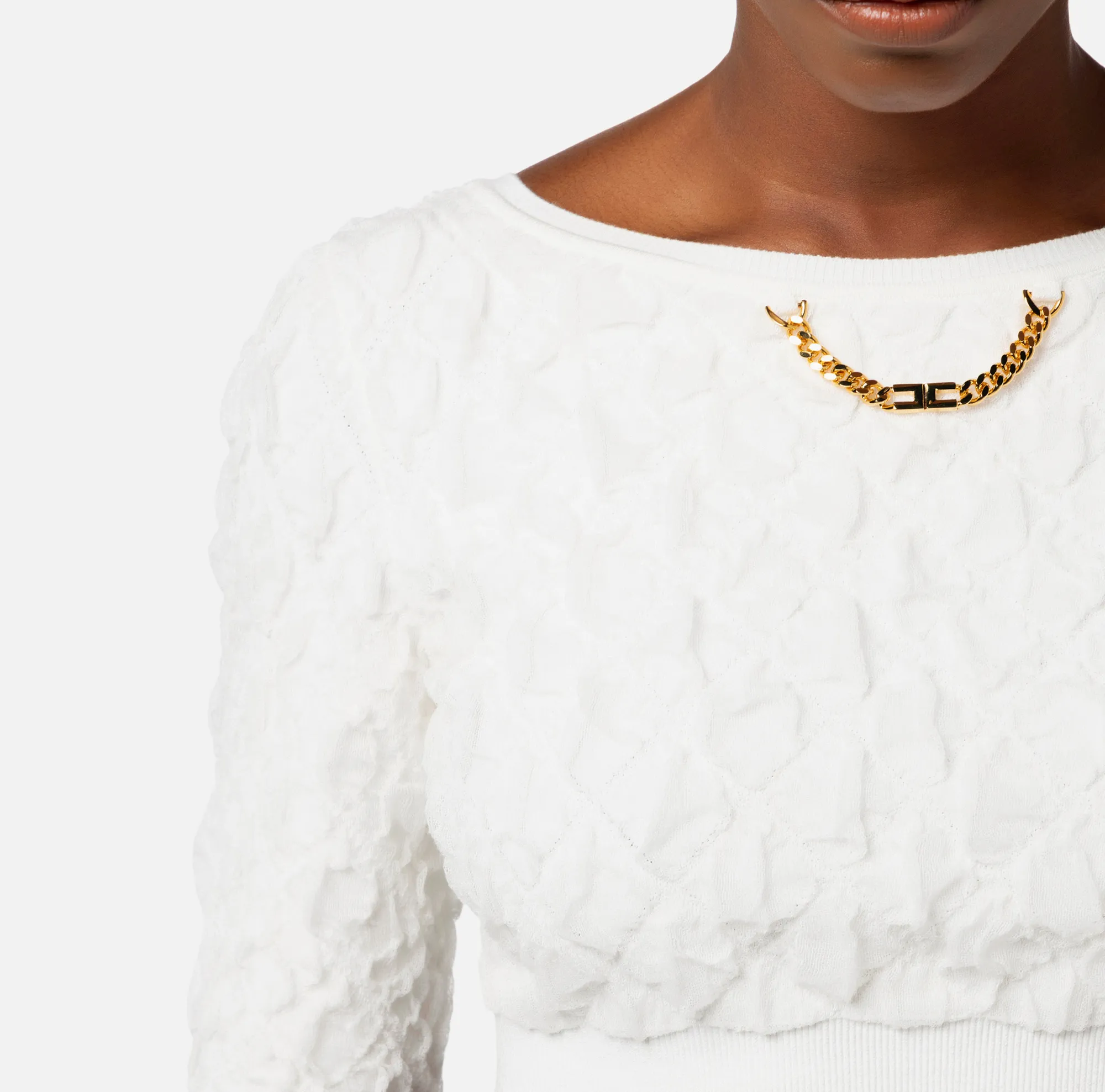 Elisabetta Franchi Top Cropped In Viscosa Goffrata^ Top, T-Shirt & Body
