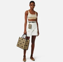 Elisabetta Franchi Top Cropped In Viscosa Laminata^ Top, T-Shirt & Body