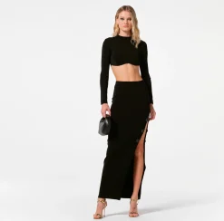 Elisabetta Franchi Top Cropped In Viscosa Lucida^ Top, T-Shirt & Body