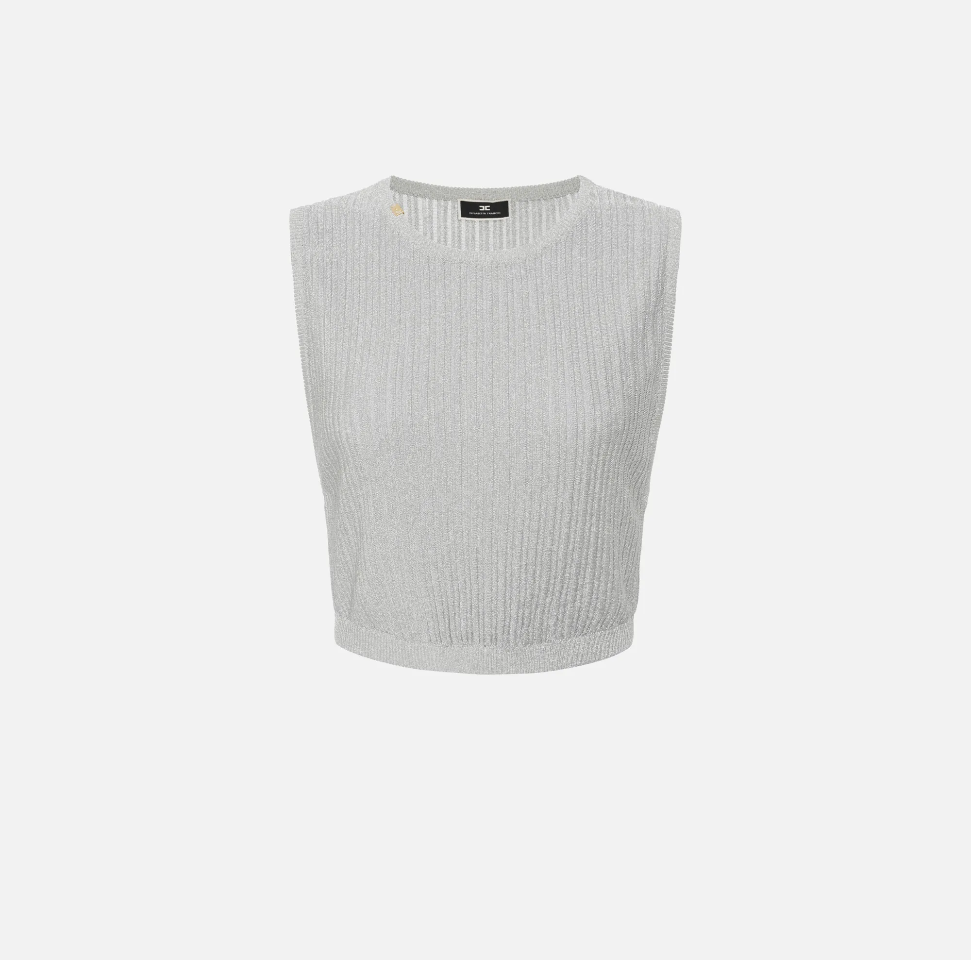 Elisabetta Franchi Top Cropped In Viscosa Metallizzata^ Top, T-Shirt & Body
