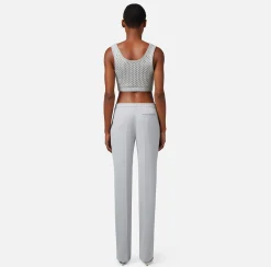 Elisabetta Franchi Top In Cotone Punto Rete Con Strass^ Top, T-Shirt & Body