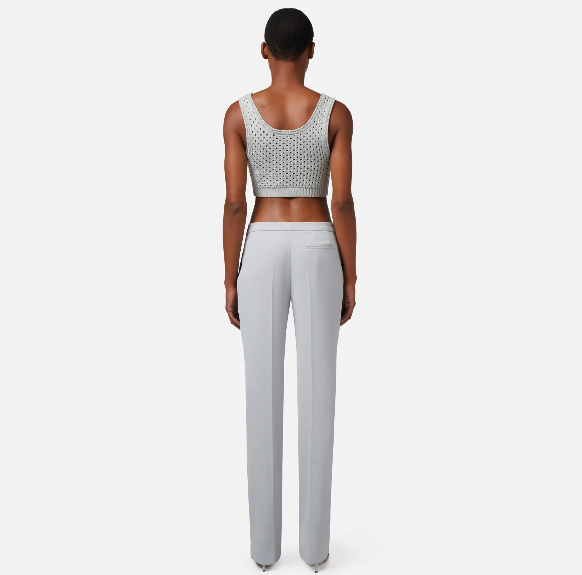 Elisabetta Franchi Top In Cotone Punto Rete Con Strass^ Top, T-Shirt & Body