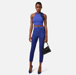 Elisabetta Franchi Top In Crepe Stretch Con Catena Foulard^ Top, T-Shirt & Body