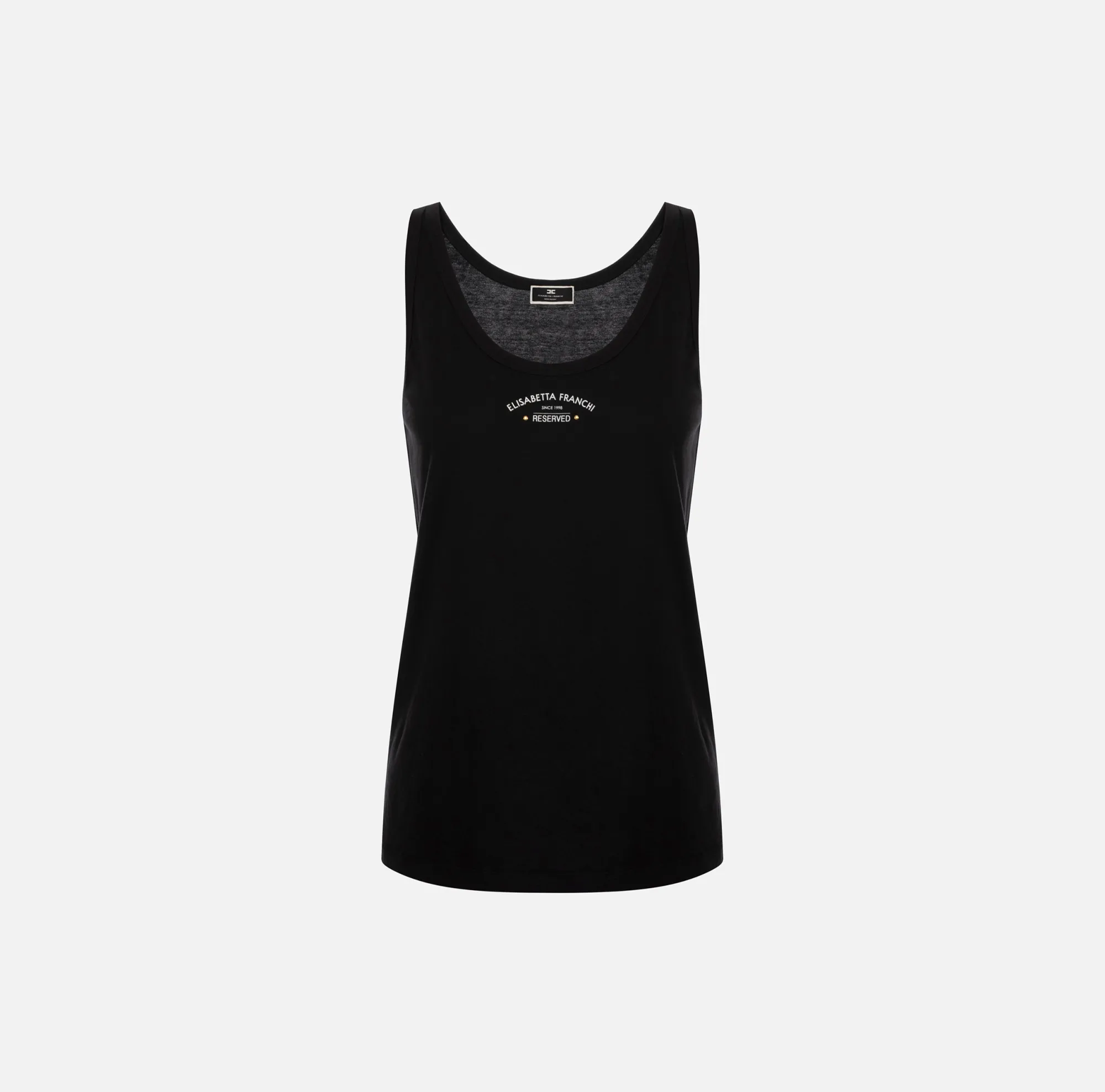 Elisabetta Franchi Top In Jersey Di Cotone Con Stampa Logo^ Top, T-Shirt & Body