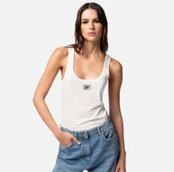 Elisabetta Franchi Top In Rayon Con Logo^ Top, T-Shirt & Body
