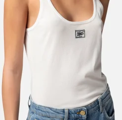 Elisabetta Franchi Top In Rayon Con Logo^ Top, T-Shirt & Body
