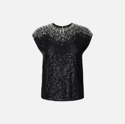 Elisabetta Franchi Top In Tulle Ricamato^ Top, T-Shirt & Body